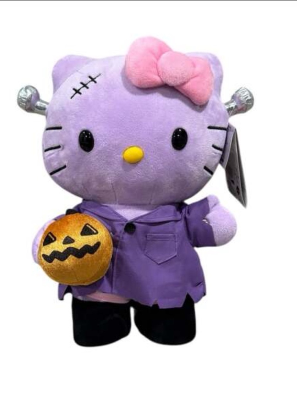 Hello Kitty Halloween Purple Frankenstein Greeter Plush. New!